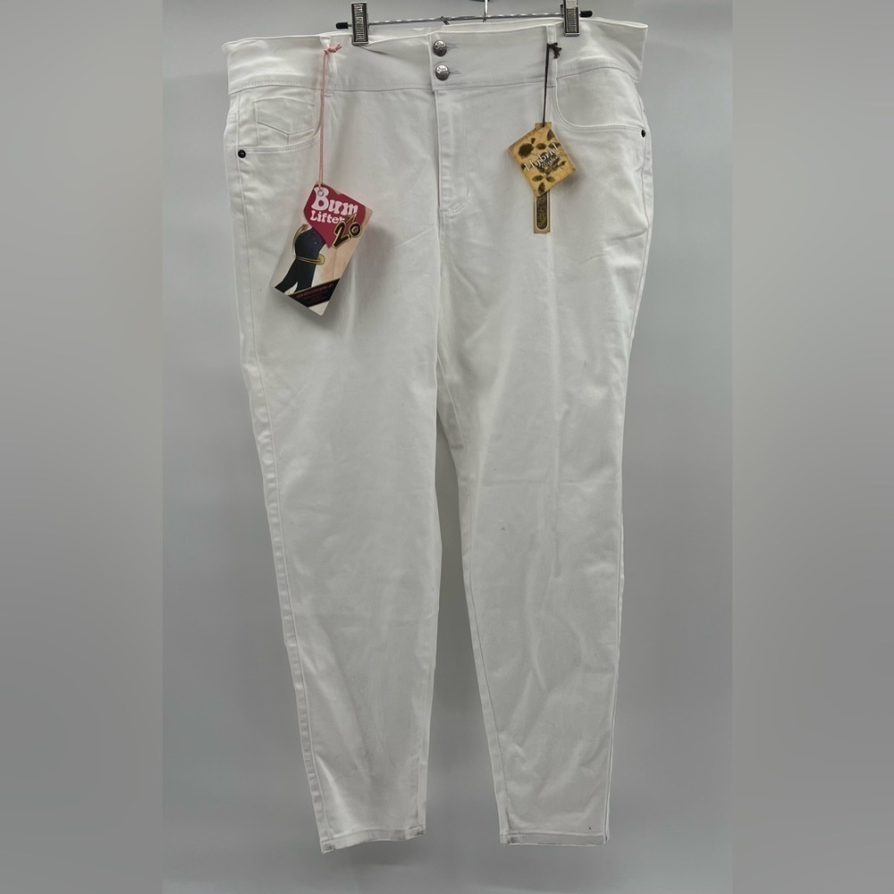 Hybrid & Company Denim Woman White Slim Tech Skinny Leg Jeans Sz 22W